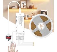 RYE CUBITOR Under Cabinet COB Led Light Strip kit,16.4ft/5m Cuttable 3000K,Diffused Power with 6 Output Ports,Touch Switch&Dimmer Strip for Display Case,Book Shelf,Floating Shelf,Wall Panel,Kitchen