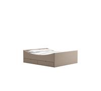 RYE Curved Bed Frame With 4 Drawers 140x210 Dark Brown