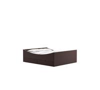 RYE Curved Bed Frame With 4 Drawers 150x200 Dark Brown