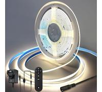 RYE DC12V COB LED Strip Light Kit,Middle White 4000K Dotless Ultra Bright Tape Light with UKCA Power Adapter,RF Control&Dimmer Switch for Ambient/Under Cabinet Kitchen Lighting,3M*320LEDs/M,5mm Wide