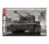 Rye Field Model RM5100 Tiger I Medium Production 2-in-1 with Cutaway Parts & Interior Scale 1:35 Model Building Plastic Kit