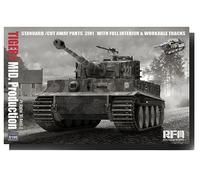 Rye Field Model RM5100 Tiger I Medium Production 2-in-1 with Cutaway Parts & Interior Scale 1:35 Model Building Plastic Kit