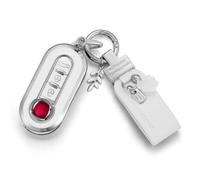 RYE TPU Car Key Cover for Fiat Fob,3 Buttons Flip Folding Key Shell, Fit to Fiat 500/500C/500L/500X / Brava/Bravo (1/2).etc,asseccoried with key chain