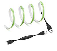 RYE USB Power 1.5M 5V COB LED Green Strip Light Kit,320LEDs/M,CRI80+,Flexible Rope/Tape Light for TV Monitor Backlight,Mirror,Cabinet,Wardrobe,Cupboard DIY Lighting,Power Supply Excluded.