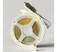 RYE USB Powered 2m 5V COB LED Strip Light with Dimmable Memory Switch&Long Extension Cable,800LEDs,Nature White 4000K for TV Monitor Backlight,Cabinet Indoor DIY Lighting,with USB to Type C Port