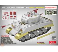 Ryefield Models 5136 M4A3 76W VVSS Sherman Late w/Interior Upgra. 1:35 Model Kit