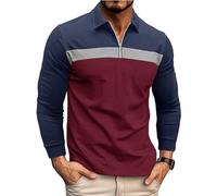 Ryehack Men's 1/4 Zip Polo Shirts Casual Long Sleeve Tops Raglan T-Shirt Golf Shirt Regular Fit S-3XL