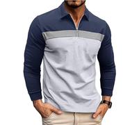 Ryehack Men's 1/4 Zip Polo Shirts Casual Long Sleeve Tops Raglan T-Shirt Golf Shirt Regular Fit S-3XL