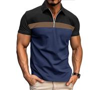 Ryehack Men's 1/4 Zip Polo Shirts Short Sleeve Raglan T-Shirt Casual Tops Golf Shirt Regular Fit S-3XL