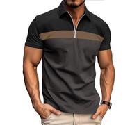Ryehack Men's 1/4 Zip Polo Shirts Short Sleeve Raglan T-Shirt Casual Tops Golf Shirt Regular Fit S-3XL