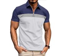 Ryehack Men's 1/4 Zip Polo Shirts Short Sleeve Raglan T-Shirt Casual Tops Golf Shirt Regular Fit S-3XL