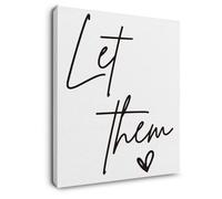 Ryeolo Let Them Inspirational Mental Health Wall Art Framed, Positive Affirmations Wall Decor, Motivational Quote Canvas Wall Art Prints for Home Bedroom Living Room Office, 12x16 Inches