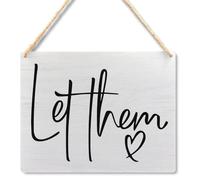 Ryeolo Let Them Wall Decor, Inspirational Let Them Wooden Plaque Signs Wall Hanging, Inspirational Motivational Mental Health Wall Decor for Office, 8x10 Inch, (White 01)