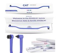RYERCAT Dual Sided Cat Toothbrush - Kitten Toothbrush with Micro Head to fit into Cat/Kittens Mouth - Cat Dental Care Supplies - Pet Toothbrush for Cats (Amethyst Purple)