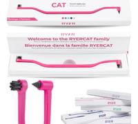 RYERCAT Dual Sided Cat Toothbrush - Kitten Toothbrush with Micro Head to fit into Cat/Kittens Mouth - Cat Dental Care Supplies - Pet Toothbrush for Cats (Flamingo Pink)