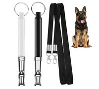 Ryetvok 2 Pack Silent Dog Whistle with Lanyards, Adjustable Ultrasonic Dog Training Whistle to Stop Barking, Professional Dog Recall Whistle for All Breeds (Black & White)