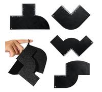 Ryetvok 4 Pcs Barber Enhancement Card Set,Hairline Shaping Tool with T/S/L/M Style Cards, Reusable PVC Accessories for Hair Cutting, Enhancement Template, Edge Up Tool Hairline, Beard Grooming (Black)