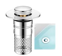 Ryetvok Bathroom Sink Stopper Pop Up, Universal 1.06"-1.50" Drain Stopper Bathroom Sink with Stainless Steel Filter Basket, Anti-Clog Hair Catcher for US Standard Bathroom Sink Drain Replacement