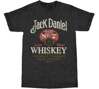 RYEW Jack Daniels Whiskey Vintage Mineral Wash T-Shirt Black