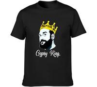 RYEW Men's Round Neck T-Shirt Tyson Fury Gypsy King Professional Boxer Boxing Fan Carefully Designed, Every Design is just Right Black