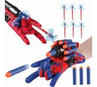 Ryfpdml 2 Set Spider Launcher Gloves Toy, Web Shooter Launcher Wrist Toy Set with Darts and Gloves Costume Cosplay Gift for Kids (B)