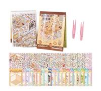 Ryfpdml 20 Sets DIY 3D House Stickers, 3D Miniature Scene Therapy for Kids Adults Stress Relief Sticker Scenes with Tweezers Creative Fun & Reusable DIY Cute Cartoon Stickers for Boys Girls All (G)