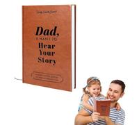 Ryfpdml Dad, I Want To Hear Your Story, Fathers Day Dad Gifts Leather Journal A Father’s Guided Journal To Share His Life and Love, Sentimental Gifts for Dad From Daughter Son Poacher for Home (A)