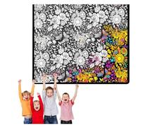 Ryfpdml DIY Coloring Blanket, Color Your Own Throw Blanket with Makers Creative Fleece Drawing Art Project Personalized Soft Cozy Bedroom Decor Office Home Gift (C)
