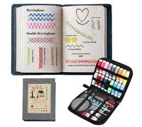 Ryfpdml Embroidery Stitch Book, Creative Embroidery Sewing Guide with Needle Thread Tool Sewing Books for Beginners Mini Sewing Kit for Beginner Sewing Enthusiast All (E)