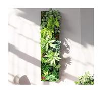 Rygcrud Artificial Plants Hanging Wall Decor - No Frame, Wall Art Flower Decor - Faux Moss & Succulent, Fake Greenery with Hanging Hooks for Boho, Bathroom, Office(U-30x120cm)