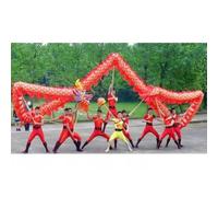 Rygcrud Chinese Dragon Dance Poi Silk Ribbon, New Year Outdoor Fitness Juggling Sets for 6/8/10/12 Players Street Festival Performance Decorations(Rosso,22m/12people)