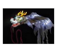 Rygcrud Fitness Toys Dragon Poi with Led Light, Illuminated Ribbon for Exercise Dance, Outdoor Juggling Sets for Holidays, Event, Performance(White,10m/32.8ft)