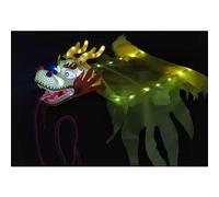 Rygcrud Fitness Toys Dragon Poi with Led Light, Illuminated Ribbon for Exercise Dance, Outdoor Juggling Sets for Holidays, Event, Performance(Yellow-a,6m/19.7ft)