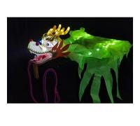 Rygcrud Fitness Toys Dragon Poi with Led Light, Illuminated Ribbon for Exercise Dance, Outdoor Juggling Sets for Holidays, Event, Performance(Yellow-b,10m/32.8ft)