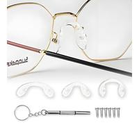 RYHHH 3 PCS Silicone Nose Pads,u Shaped Eyeglasses Nose Piece,Eyeglass Nose Pads,3 Sizes Screw-in Glasses Nose Pads,with Mini Screwdriver, Screws Nut,for Screw-in Eyeglasses, Glasses, Sunglasses