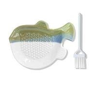 RYHHH Garlic Grater Plate, Ceramic Grater Plate, with Food Retrieving Brush