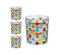 RYHMHA Whiskey Glass, 280ml, Set of 4, for Drinking Scotch Bourbon Whiskey Cocktail Cognac Tequila Rum, Gift for Men and Women (Color Hand Painting)