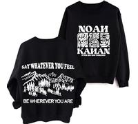 RYHRS Noah Kahan Stick Season Tour Crewneck Sweatshirts Say Whatever You Feel Unisex Pullover (black,XXL)