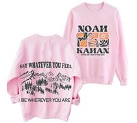 RYHRS Noah Kahan Stick Season Tour Crewneck Sweatshirts Say Whatever You Feel Unisex Pullover (pink,XXL)
