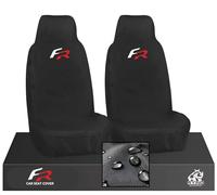 Ryino Workwear Fits Seat Leon/Ibiza Front Black Seat Protection Covers, Heavy Duty, Waterproof, 2003-2020, Driver + Passenger FR Logo