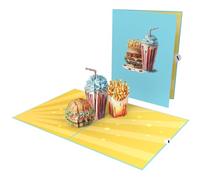 Rykamia Triple Cheese Burger Pop Up Card, Cheeseburger Card, Burger Birthday Card, Card for Burger Lover, Burger Thank You Card, Gift for Burger Lover, Burger Gift, Burger Card For Dad, Son, Grandson