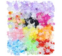 RYKOMO 550-650PCS Assorted Acrylic Beads Flower Sweetheart Butterfly Candy Acrylic Kawaii Aesthetic Cute Beads for Bracelets DIY Jewelry Making (10 Candy Colors)