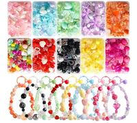 RYKOMO 550-650PCS Assorted Acrylic Beads Flower Sweetheart Butterfly Candy Acrylic Kawaii Aesthetic Cute Beads for Bracelets DIY Jewelry Making (10 Candy Colors)