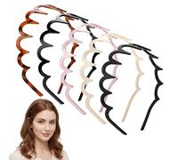 Rylae 5 Pcs Plastic Shark Tooth Hair Comb Headband, Comfortable Zigzag Headbands, Wavy Hairbands, Hard Headbands for Women, Men Girls, Unisex Hair Accessories