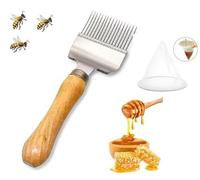 Rylae Beekeeping Tools Set, Stainless Steel Honey Uncapping Fork, with 100 Mesh Nylon Strainer, Bee Hive Scraper, for Professional and Hobbyist Beekeepers
