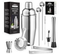 RYLIFEOGI Cocktail Shaker Set, 10Pcs Cocktail Making Kit Stainless Steel Professional Bartender Kit with 750ML Shaker for Bar, Home, Party, Him, Her