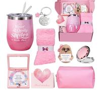 RYLIFEOGI Pamper Gifts for Women, Present Set Includes 10 Items Such as a Tumbler, Mirror, Aromatherapy Candle, Birthday Gifts for Women, Mum, Wife, Sister