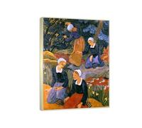 RYLJCZ Paul Sérusier Oil Paintings Reproduction- Four young people- Vintage Landscape Art Print- Canvas Wall Art for Home and office Decorations 60x84cm(23.7x33.0in ChampagneFrames