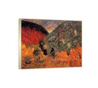 RYLJCZ Paul Sérusier Oil Paintings Reproduction- Les Heures- Vintage Landscape Art Print- Canvas Wall Art for Home and office Decorations 30x35cm(11.8x13.7in) ChampagneFrames