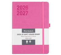 Ryman Soft Cover A5 Mid Year 2026-2027 Day per Page Diary - Pink